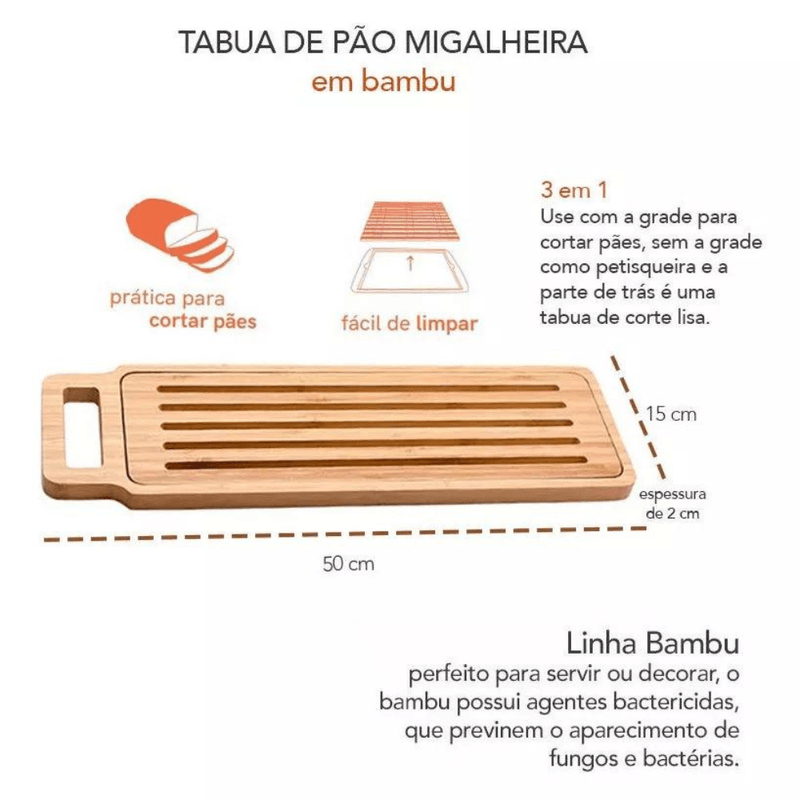 Tabua de Pao em Bambu 50 cm - Oikos