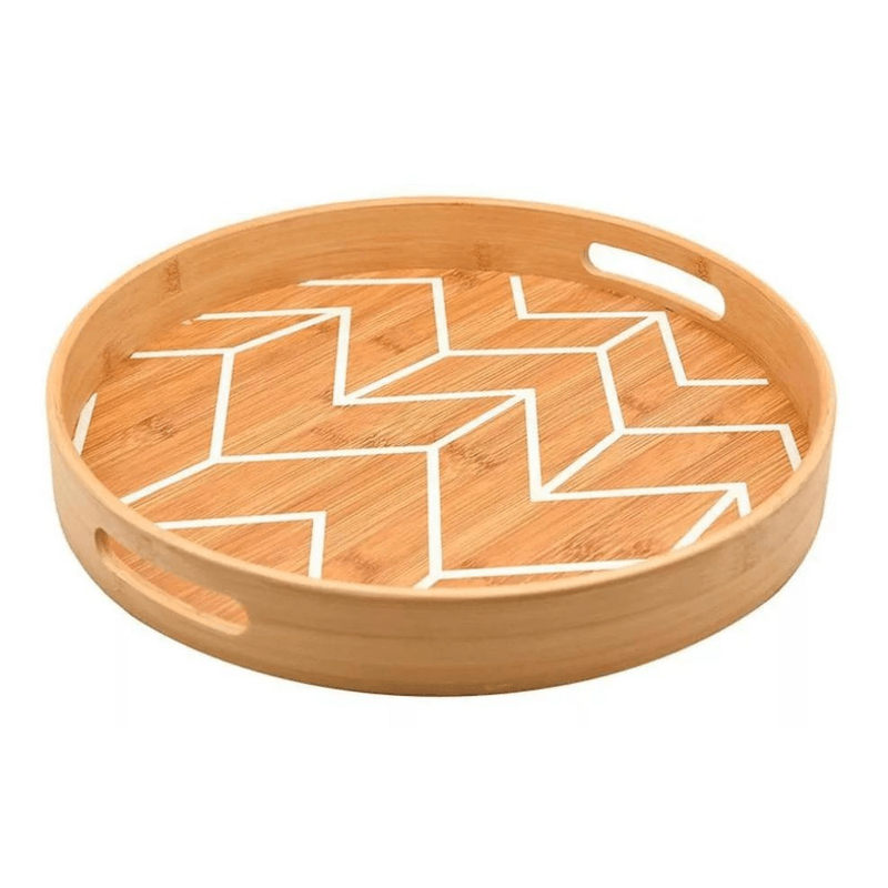 Bandeja Em Bambu Redonda 40cm - Oikos