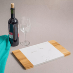 Tabua De Frios Retangular Bambu E Marmore - Oikos