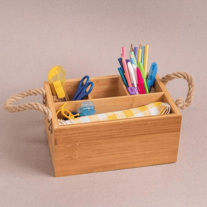 Porta Talheres De Bambu C- Alca Natural - Oikos