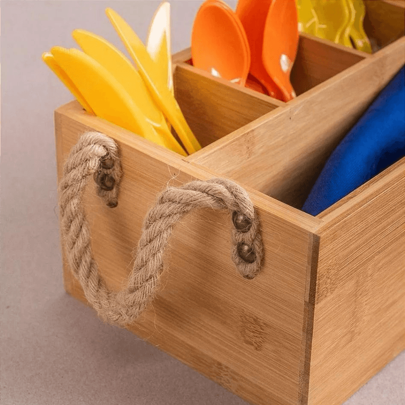 Porta Talheres De Bambu C- Alca Natural - Oikos