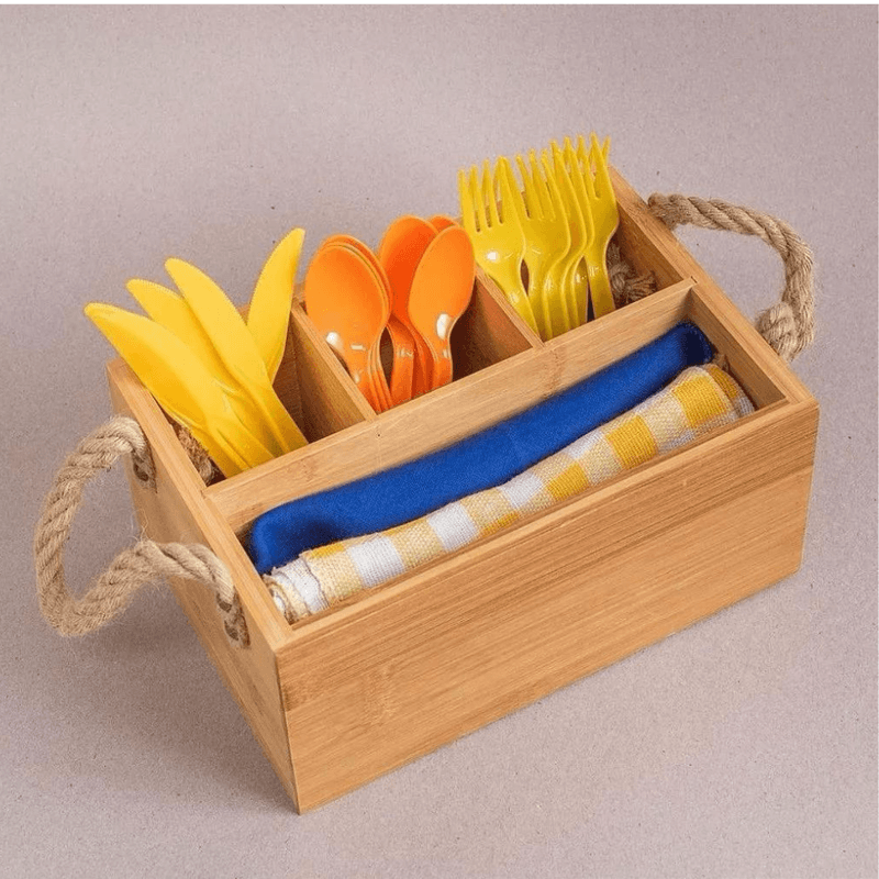 Porta Talheres De Bambu C- Alca Natural - Oikos