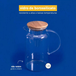 Jarra De Vidro Com Tampa De Bambu 1-2l - Oikos