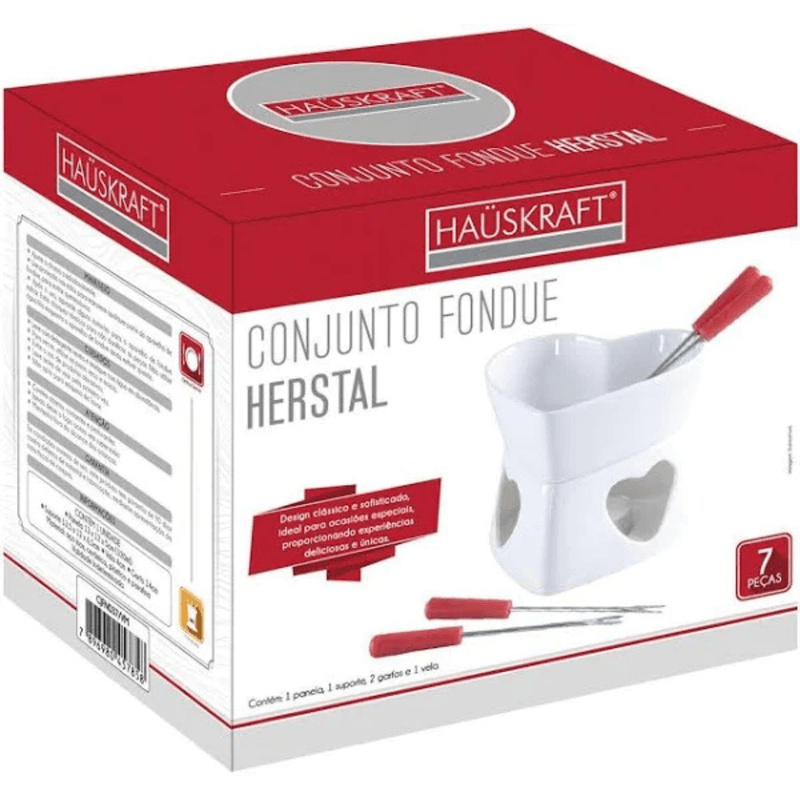 Conjunto de Fondue Branco 7 Pecas Hauskraft Herstal