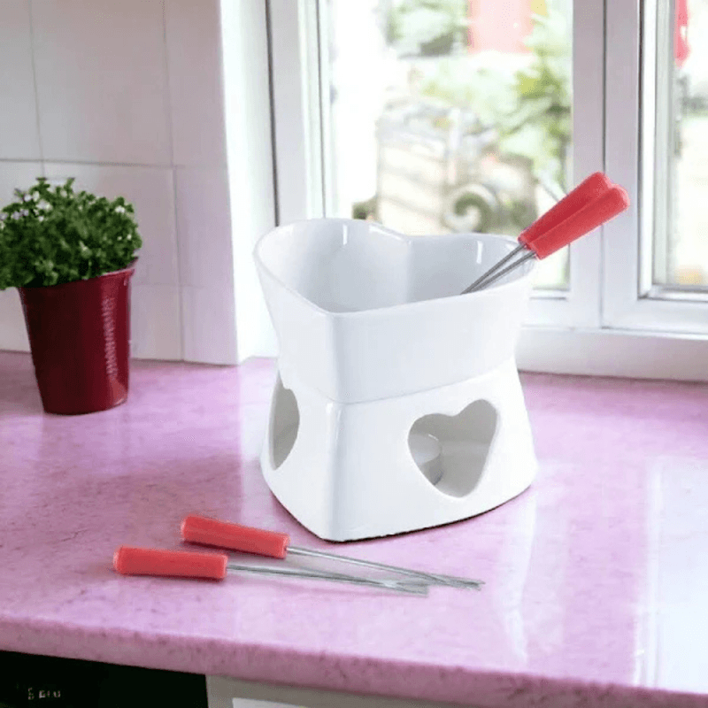 Conjunto de Fondue Branco 7 Pecas Hauskraft Herstal