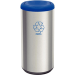 Lixeira com trampa Azul Basculante em Inox 40L - TRAMONTINA