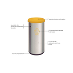 Lixeira com Tampa  Amarela Basculante em Inox 40L -  TRAMONTINA
