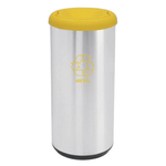 Lixeira com Tampa  Amarela Basculante em Inox 40L -  TRAMONTINA