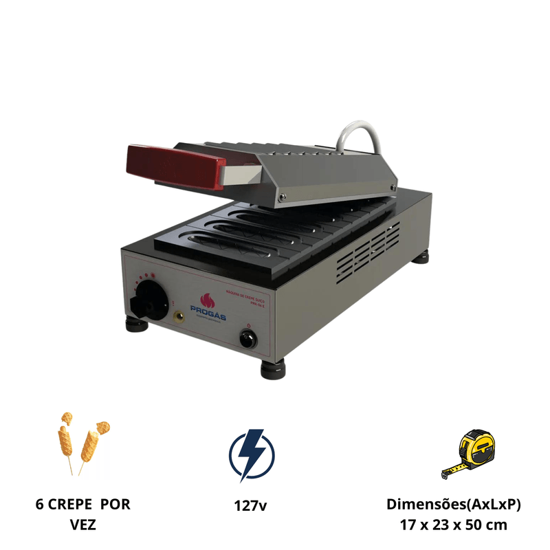 Maquina Para Crepe Suico 6 Cavidade Eletrica 127V Progas