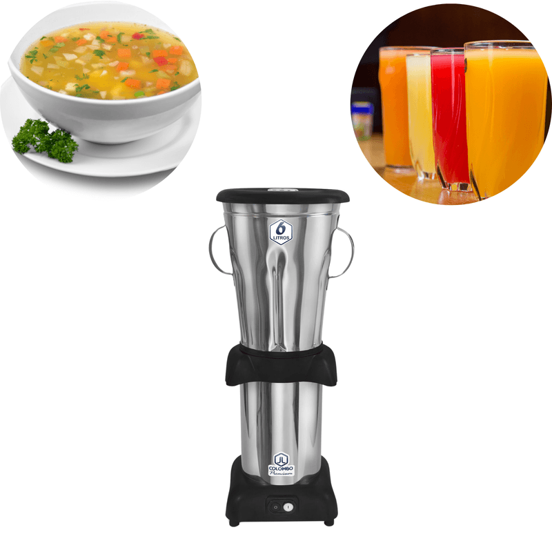 Liquidificador Industrial 6 Litros Baixa Rotacao Aco Inox Colombo