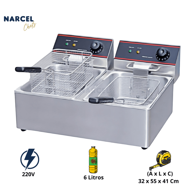 -Fritadeira Eletrica 6 Litros Economia de Energia Ecomax Hobart