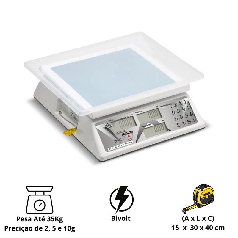Balanca Computadora Alta Precisao Bivolt 6-15-35kg 2-5-10g Ramuza