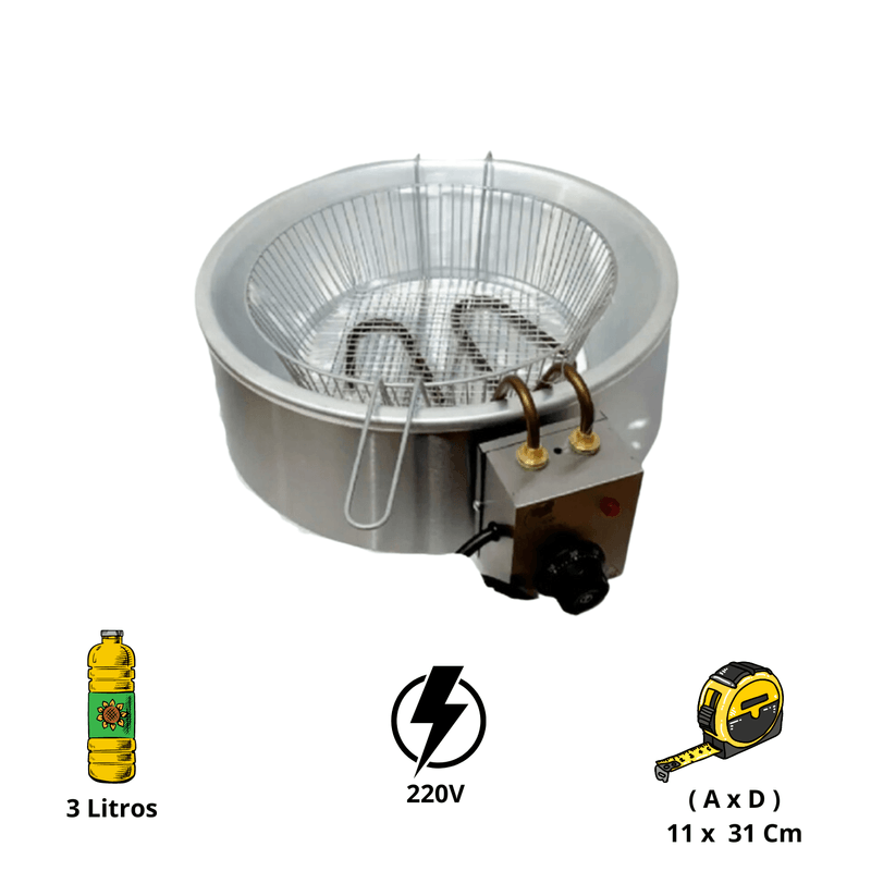 Tacho Eletrico 3 Litros Stevan Metal Compacto Em Aluminio 1600W
