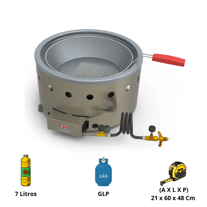 Tacho Fritador A Gas 7 Litros PR70G Com Cesto Progas