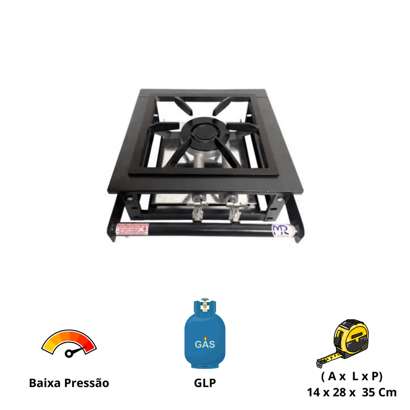 -Fogao Industrial MR Fogoes 1 Boca Baixa Pressao Para Mesa