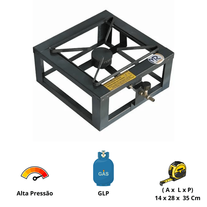 Fogao Industrial MR Fogoes 1 Boca Alta Pressao 20X20 De Mesa