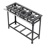 Fogao 3 Bocas Industrial 2 Queimadores Duplos 30x30 MR Fogoes