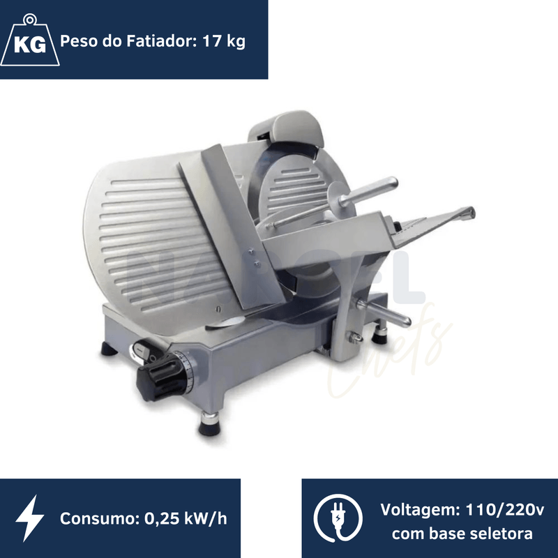 Cortador de Frios Sirman 250mm Profissional Bivolt CFI 250