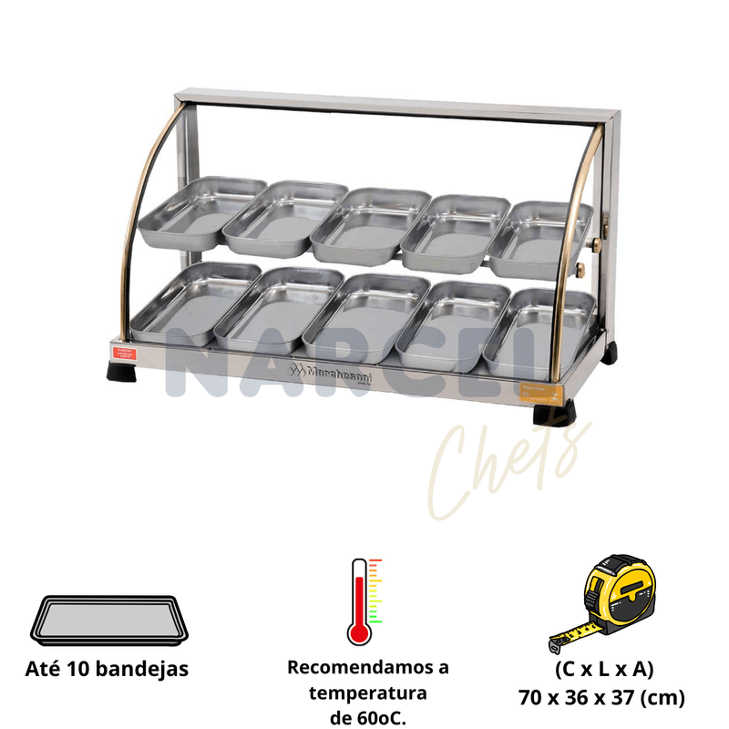 Estufa Curva Dupla 10 Bandejas 127V Ouro Ef-2-211 Marchesoni