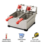 Fritadeira Eletrica Industrial 2 Cubas 4L 127V Marchesoni F-1-421