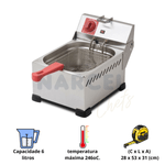 Fritadeira Eletrica Industrial 6L 127V Marchesoni F-1-601