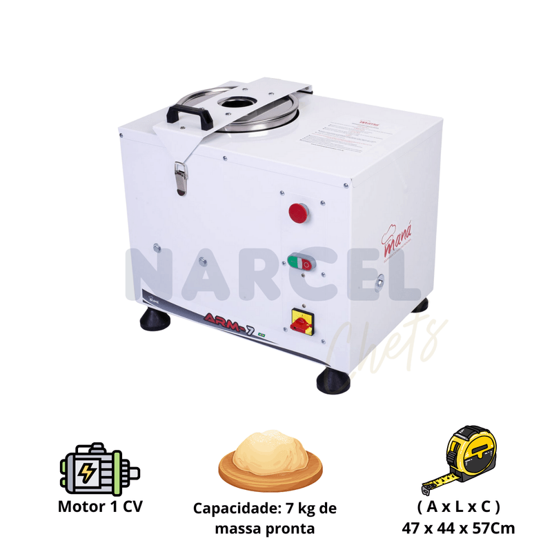 Amassadeira Rapida 7Kg Mana ARM07 Profissional Bivolt 1 Cv