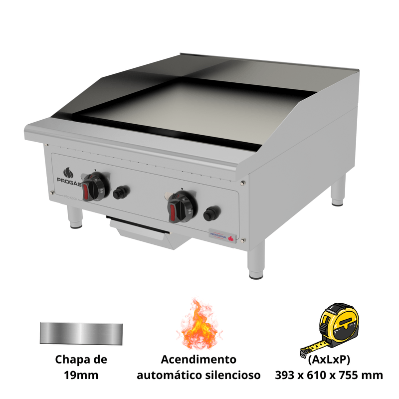 Chapa a Gas Profissional Progas 60cm PRO-60 CH