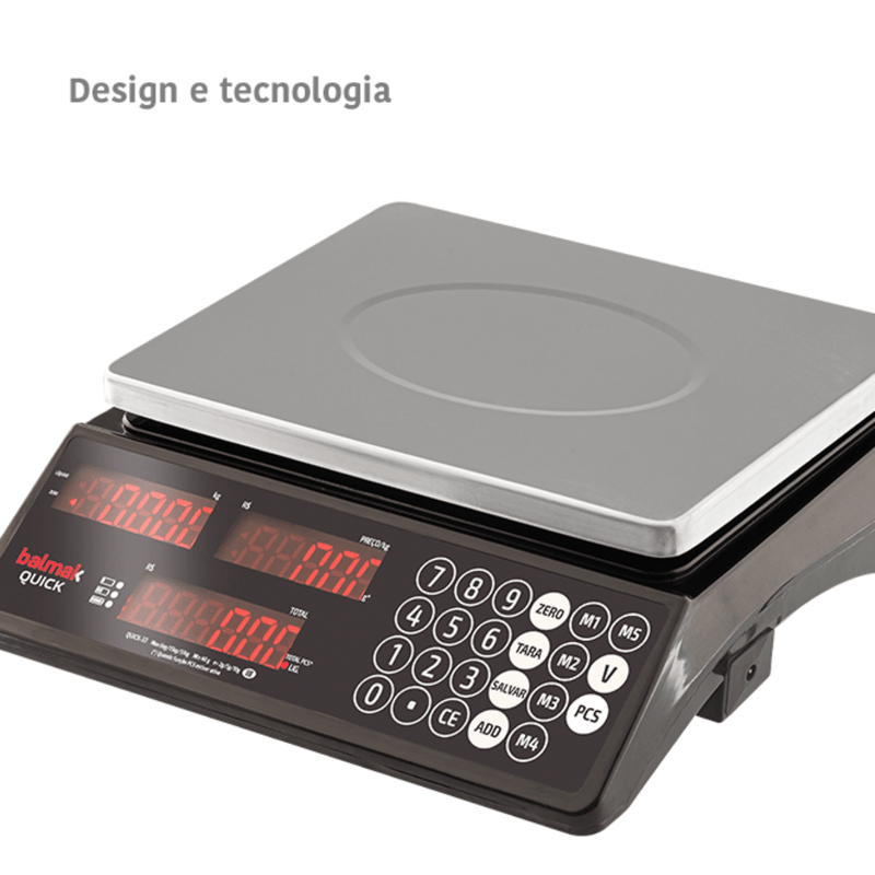Balanca Digital 3 em 1 Quick Balmak Precisao 2g a 30kg