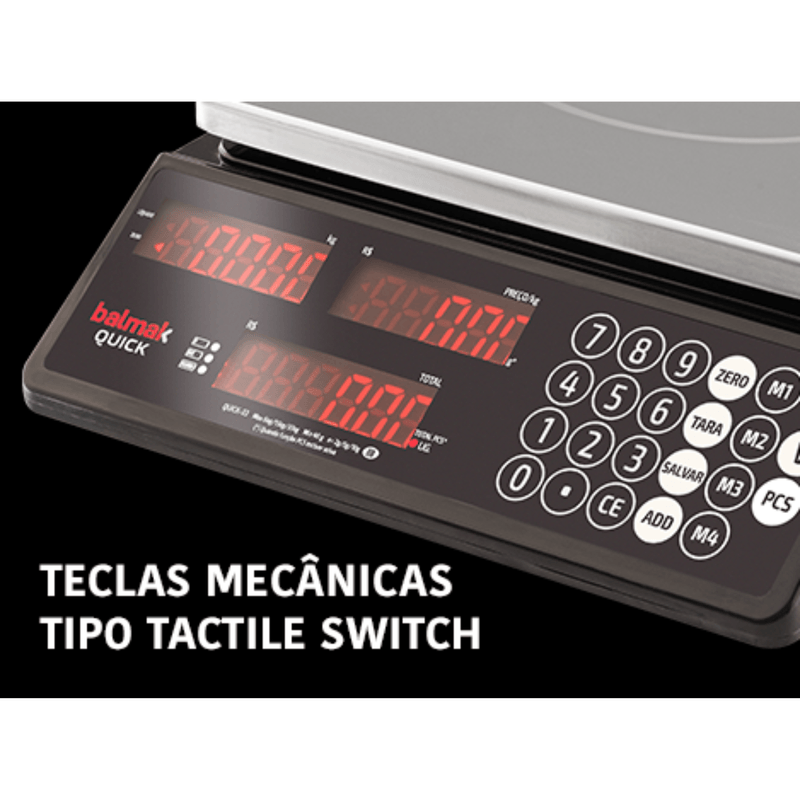 Balanca Digital 3 em 1 Quick Balmak Precisao 2g a 30kg