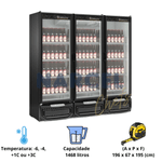 Expositor Bebidas 3 Portas GCBC-1450 PR 220V - Gelopar