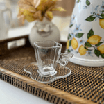 Conjunto 4 Xicaras Cafe Vidro com Pires Butterfly 80ml Wolff