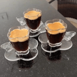 Conjunto 4 Xicaras Cafe Vidro com Pires Butterfly 80ml Wolff