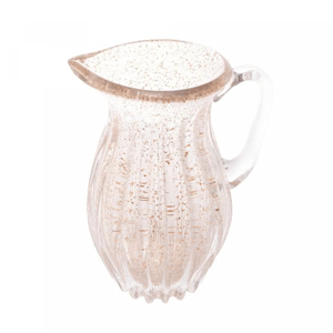 Jarra de Vidro Itália Transparente e Dourado 800ml Wolff Luxo