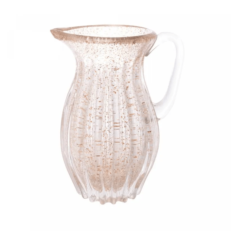 Jarra de Vidro Italia Transparente e Dourado 800ml Wolff Luxo