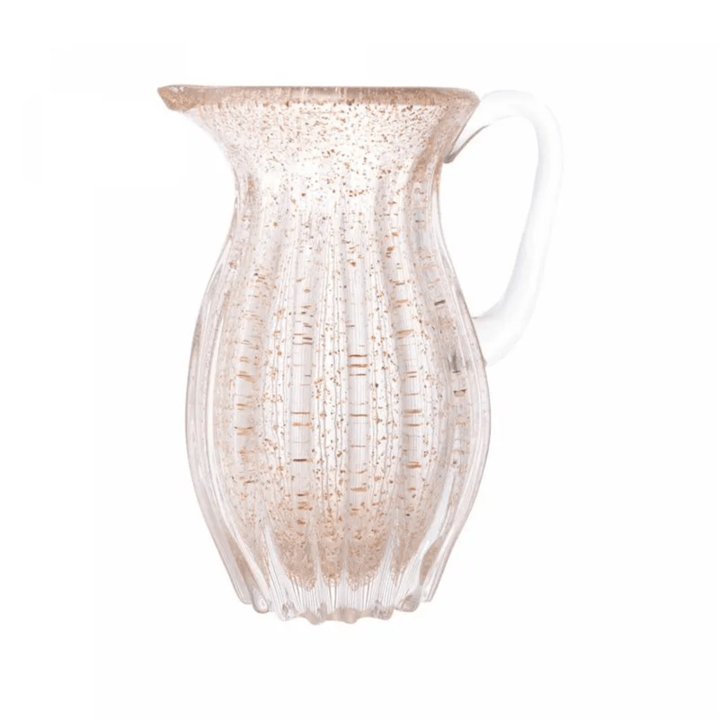 Jarra de Vidro Italia Transparente e Dourado 800ml Wolff Luxo