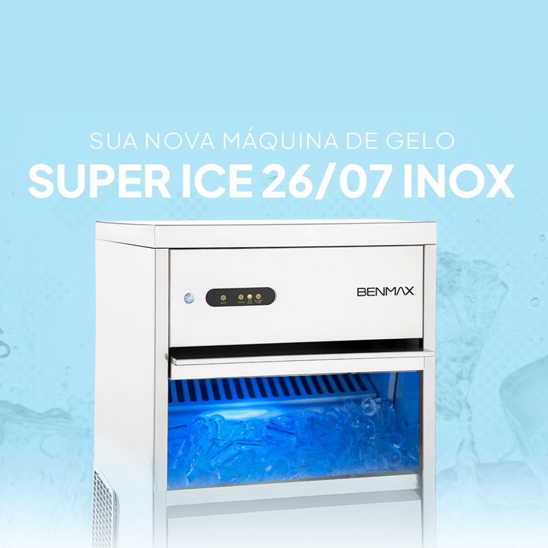 Maquina de Gelo Industrial Benmax 26-07 Inox