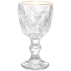Taça Licor de Vidro com Fio de Ouro - Lyor