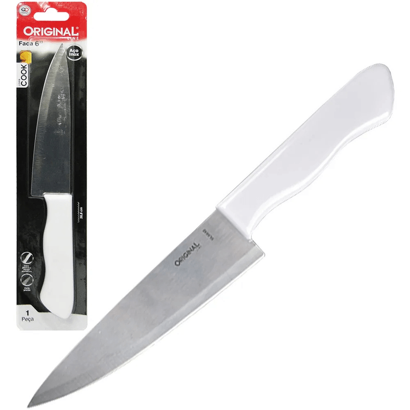 Faca Pexeira de Inox com Cabo Branco 26-8cm Original Line