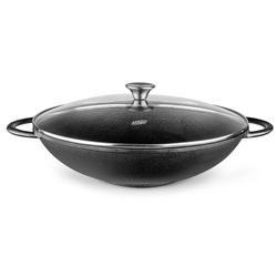 Panela Wok de Ferro com Tampa de Vidro N36 - MTA