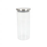 Pote Circular de Vidro com Tampa Inox 950ml - OIKOS
