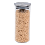 Pote Circular de Vidro com Tampa Inox 450ml - OIKOS