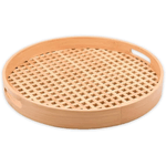 Bandeja Redonda Vazada de Bambu 25cm - OIKOS
