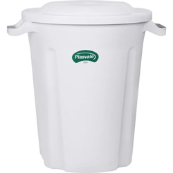 Lixeira Branca Ecologia com Tampa 35L - PLASVALE