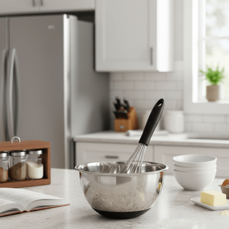 Batedor Manual 35cm de Inox com Cabo Preto - WECK