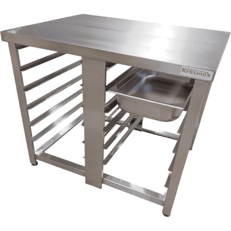 Cavalete com tampo para apoio de Forno Combinado e Haletas para encaixe de Gns 1-1 - Krasinox