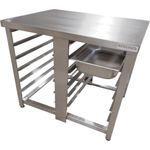 -Cavalete com tampo para apoio de Forno Combinado e Haletas para encaixe de Gns 1-1  - Krasinox
